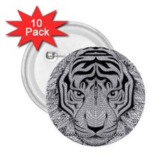 Tiger Head 2 25  Buttons (10 Pack)  by BangZart