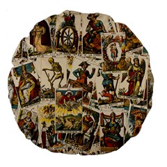 Tarot Cards Pattern Large 18  Premium Flano Round Cushions by Valentinaart