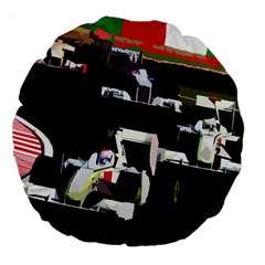 Formula 1 Large 18  Premium Round Cushions by Valentinaart