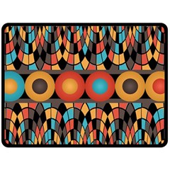 Colorful Geometric Composition Fleece Blanket (large)  by linceazul