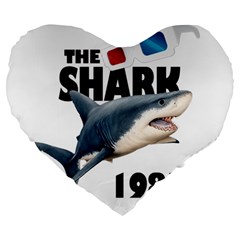 The Shark Movie Large 19  Premium Heart Shape Cushions by Valentinaart