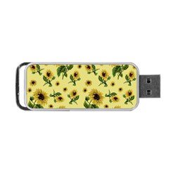 Sunflowers Pattern Portable Usb Flash (one Side) by Valentinaart