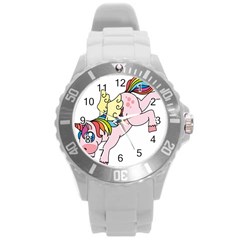 Unicorn Arociris Raimbow Magic Round Plastic Sport Watch (l) by Nexatart