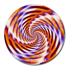 Woven Colorful Waves Round Mousepads by designworld65