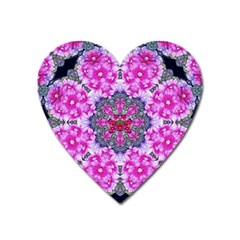 Fantasy Cherry Flower Mandala Pop Art Heart Magnet by pepitasart