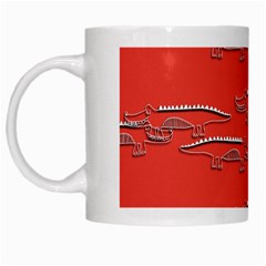 Crocodile Alligator Pattern White Mugs by Nexatart