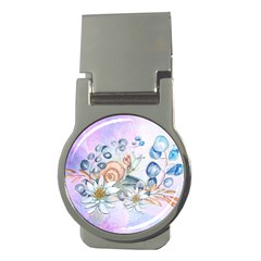 Snail And Waterlily, Watercolor Money Clips (round)  by FantasyWorld7