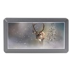 Santa Claus Reindeer in the snow Memory Card Reader (Mini) Front