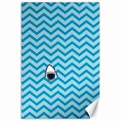 Chevron Shark Pattern Canvas 24  X 36  by emilyzragz