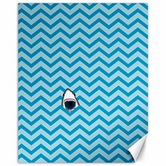 Chevron Shark Pattern Canvas 11  X 14   by emilyzragz