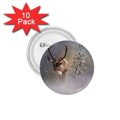 Santa Claus Reindeer In The Snow 1 75  Buttons (10 Pack) by gatterwe