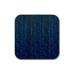 Stylish Abstract Blue Strips Rubber Square Coaster (4 Pack)  by gatterwe