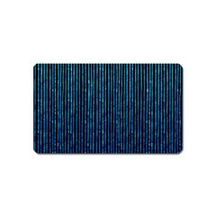 Stylish Abstract Blue Strips Magnet (name Card) by gatterwe