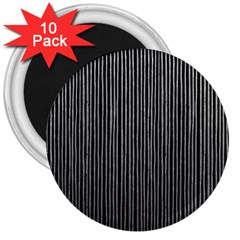 Stylish Silver Strips 3  Magnets (10 Pack)  by gatterwe