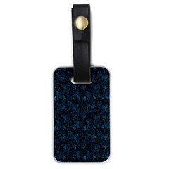 Blue Flower Glitter Look Luggage Tags (one Side)  by gatterwe