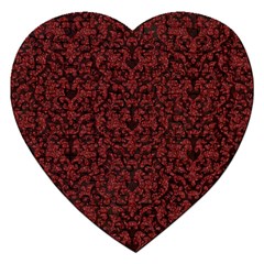 Red Glitter Look Floral Jigsaw Puzzle (heart) by gatterwe