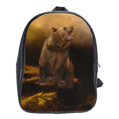 Roaring Grizzly Bear School Bag (large) by gatterwe