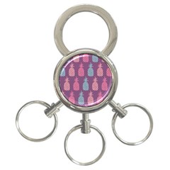 Pineapple Pattern 3-ring Key Chains by Nexatart