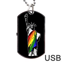 Pride Statue Of Liberty  Dog Tag Usb Flash (two Sides) by Valentinaart