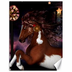 Steampunk Wonderful Wild Horse With Clocks And Gears Canvas 18  X 24   by FantasyWorld7