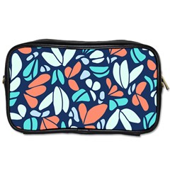 Blue Tossed Flower Floral Toiletries Bags 2-side by Mariart