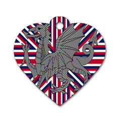 Alternatively Mega British America Dragon Illustration Dog Tag Heart (one Side) by Mariart