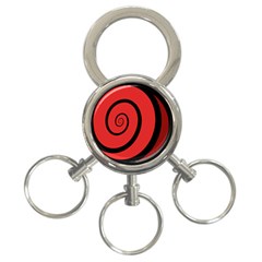 Double Spiral Thick Lines Black Red 3-ring Key Chains by Mariart