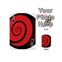 Double Spiral Thick Lines Black Red Playing Cards 54 (mini)  by Mariart