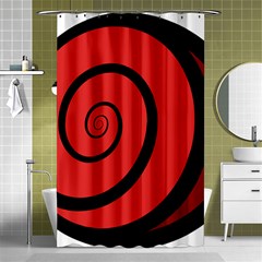 Double Spiral Thick Lines Black Red Shower Curtain 48  X 72  (small)  by Mariart