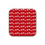 Sunflower Red Star Beauty Flower Floral Rubber Coaster (Square)  Front