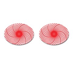 Spiral Red Polka Star Cufflinks (oval) by Mariart