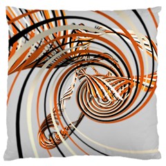 Splines Line Circle Brown Large Flano Cushion Case (two Sides) by Mariart