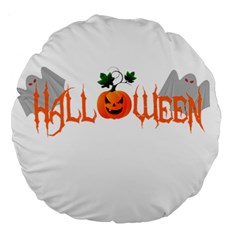 Halloween Large 18  Premium Round Cushions by Valentinaart