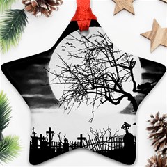 Halloween Landscape Star Ornament (two Sides) by Valentinaart