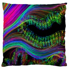 Aurora Wave Colorful Space Line Light Neon Visual Cortex Plate Large Flano Cushion Case (two Sides) by Mariart