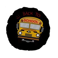 Back To School - School Bus Standard 15  Premium Flano Round Cushions by Valentinaart