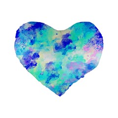 Transparent Colorful Rainbow Blue Paint Sky Standard 16  Premium Flano Heart Shape Cushions by Mariart