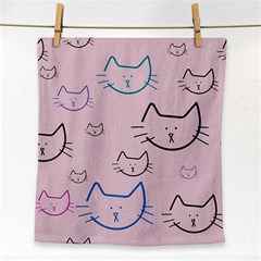 Cat Pattern Face Smile Cute Animals Beauty Face Towel by Mariart