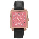 Flower Floral Leaf Pink Star Sunflower Rose Gold Leather Watch  Front