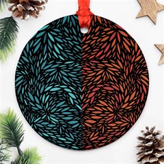 Square Pheonix Blue Orange Red Ornament (round) by Mariart