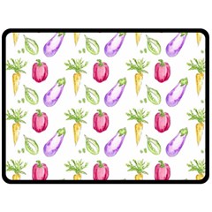 Vegetable Pattern Carrot Fleece Blanket (large)  by Mariart