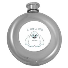 Yeti - I Saw A Man Round Hip Flask (5 Oz) by Valentinaart