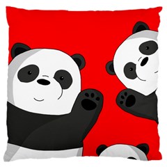 Cute Pandas Large Flano Cushion Case (two Sides) by Valentinaart