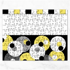 Black, Gray, Yellow Stripes And Dots Rectangular Jigsaw Puzzl by digitaldivadesigns