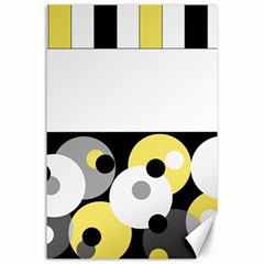 Black, Gray, Yellow Stripes And Dots Canvas 24  X 36  by digitaldivadesigns