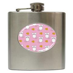 Cute Mouse Pattern Hip Flask (6 Oz) by Valentinaart