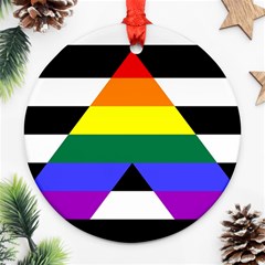 Straight Ally Flag Round Ornament (two Sides) by Valentinaart