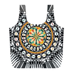 High Contrast Mandala Full Print Recycle Bags (l)  by linceazul