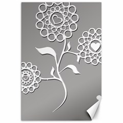 Flower Heart Plant Symbol Love Canvas 20  X 30   by Nexatart