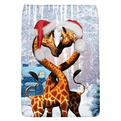 Christmas, Giraffe In Love With Christmas Hat Flap Covers (s)  by FantasyWorld7